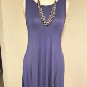 Weaczzy Women's Casual Swing T Shirt Dress with Pockets -Lavender Size Medium